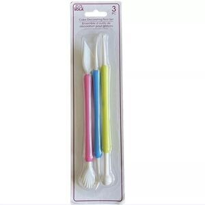 Voila 3 Pc Cake Decorating Tool Set Ball Pen Knife Needle
